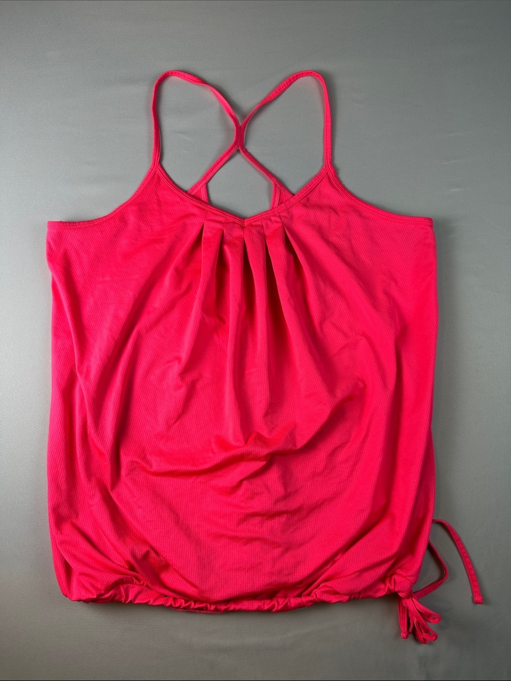 Old Navy Hot Pink Orange Crossback Tank Top Athletic Running Loose Fit